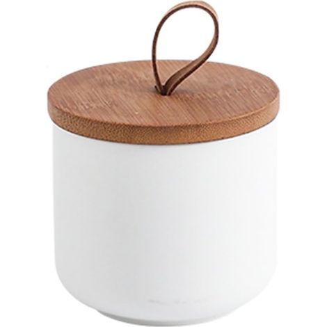 Vorratsglas, Keramikgefäße, Küchenbehälter mit luftdichtem Deckel für Kaffeebohnen, Zucker, Gewürze, zum Servieren auf der Arbeitsfläche (Weiß, 260 ml) (1/5)