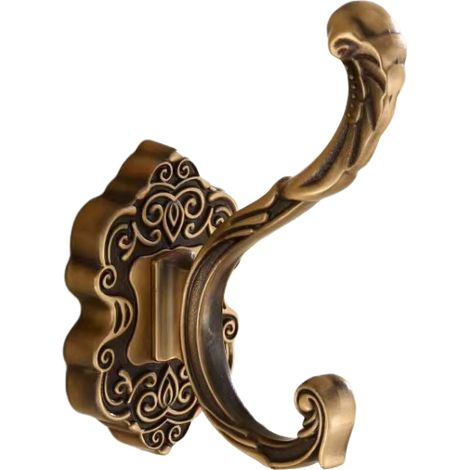 Wandhaken in Form eines Phönixschwanzes, geeignet für Eingänge und Badezimmer (Vintage-Gold, 5,3 x 8,1 x 12 cm, 2 Stück). (1/5)