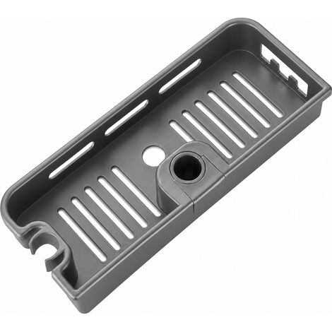 Estantería de Ducha ABS sin Taladrar para Barra 24 mm Gris (1/5)