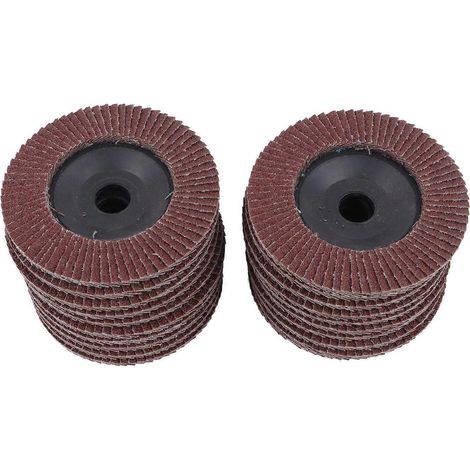 20 Stück Schleifscheiben mit Lamellen, Körnung 80, 100 x 16 mm, flache Lamellenscheiben, Schleifscheibe (1/4)