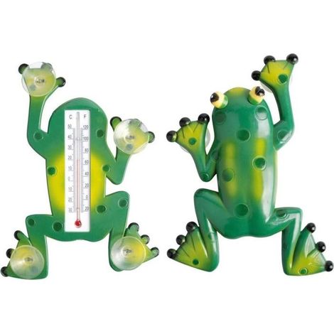 Frosch-Fensterthermometer mit Saugnäpfen, 24 cm