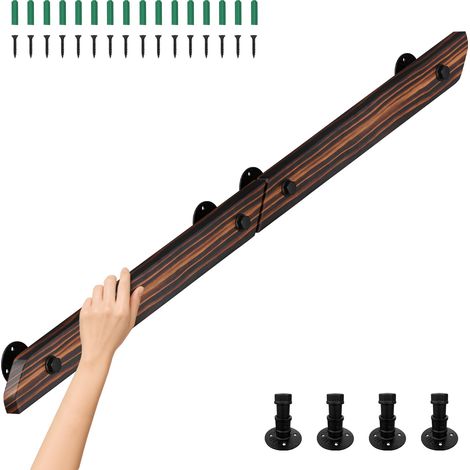 TolleTour Pasamanos decorativo 150 cm de pino macizo, para ensamblar en una sola barra, estilo moderno retro, marrón (1/5)