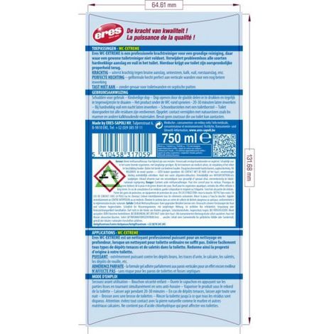 Nettoyant Toilettes - Dépôts Tenaces - Calcaire Rouille Urine - 750 ml (1/2)