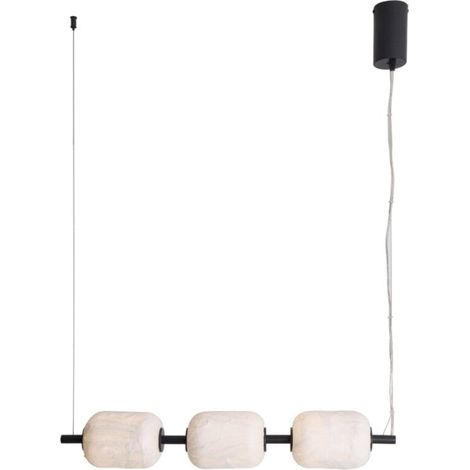 Suspension noire Maxlight Elena 3 globes ovales 11W (1/4)
