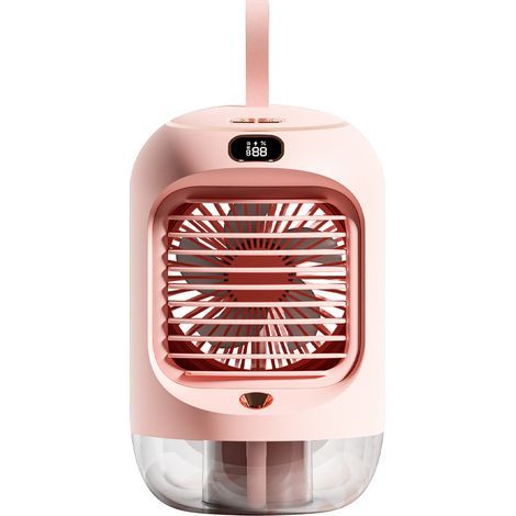 Ventilateur USB portable et silencieux, mini refroidisseur de table avec fonction de pulvérisation automatique, climatiseur personnel oscillant (1/5)