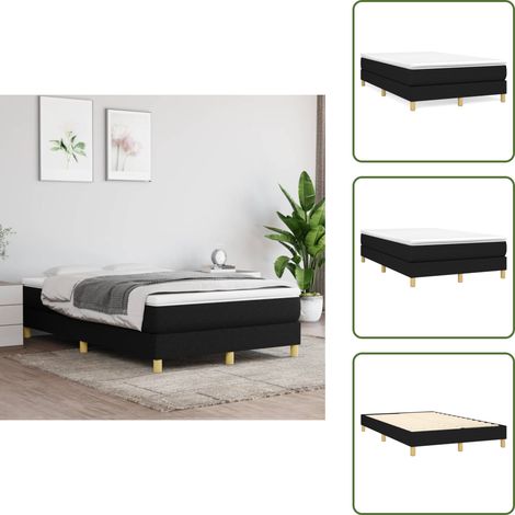 Cama de tela - vidaXL Estructura de cama con somier tela negro 120x200 cm - Cama de madera