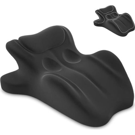 Coussin d'assise amélioré pour couples, oreiller confortable en mousse à mémoire de forme, soutien la taille et de la nuque (noir)