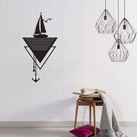 METAL WALL ART NO:32 ANCHOR - Black
