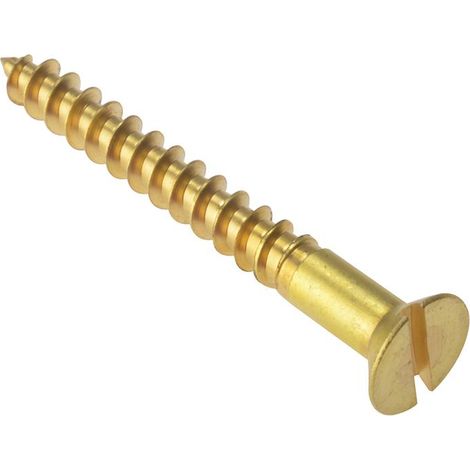 Forgefix Wood Screw Slotted Csk Solid Brass 1.3/4In X 10