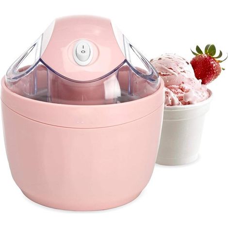 Sorbetière électrique, capacité de 500 ml, prépare yaourts glacés, gelatos et sorbets - rose - sans sel ni glace (1/5)