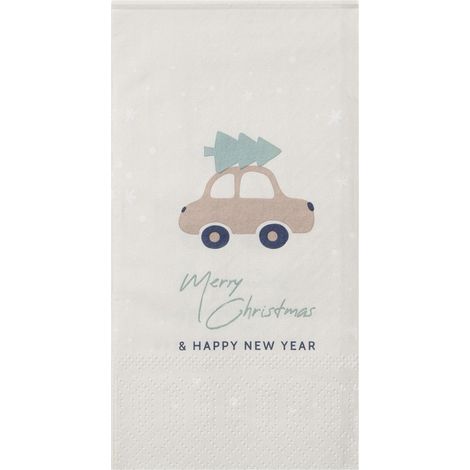 Eglo Servietten Merry Christmas & Happy New Year weiß 16,5 x 8 cm - 20er Pack Servietten (1/3)