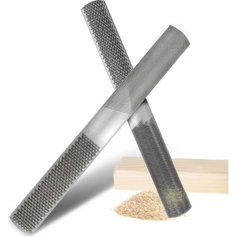 Lime À Bois - Lot De 2 - Acier Au Carbone - Design 4-en-1 - Pour Bois Et Métal - 20 cm (1/5)