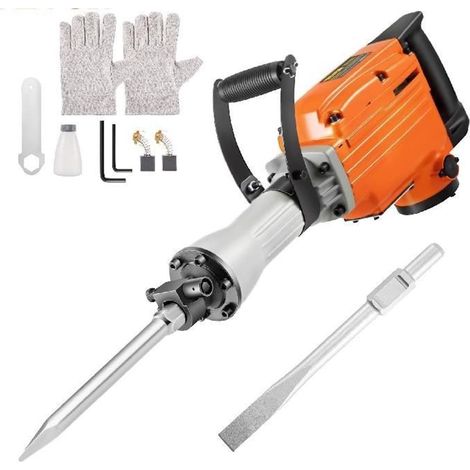 Marteau perforateur de démolition électrique 1500 W avec 2 burins Marteau-piqueur Robuste Marteau à béton Pioches à Impact (1/5)
