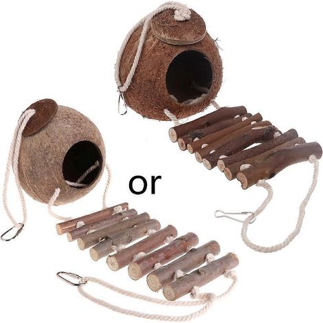 Kokosnuss für Vogelhaus aus Muschelschalen, Hamster, Fink, Kanarienvogel, Schaukelspielzeug, Zubehör