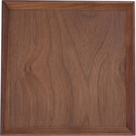 Plateau en noyer noir, style simple et élégant, pour servir thé, fruits, fromage, vin ou repas. Format carré moyen. (1/5)