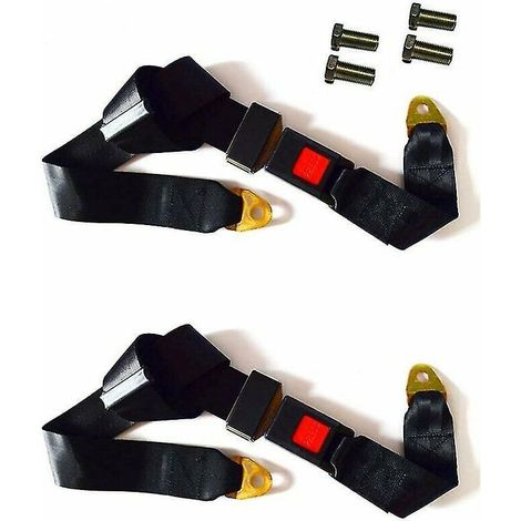 2 Pack Universal Seat Belt with Adjustable Lap Belt - 2 Point Seat Belt with Adjustable Seat Belt Kit Single Double Seat Belt with Universal Lap Belt for Go Kart Utv Bu (1/5)