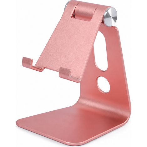 Support de Bureau Pliable en Alliage d’Aluminium pour Téléphone et Tablette, Or Rose (1/5)