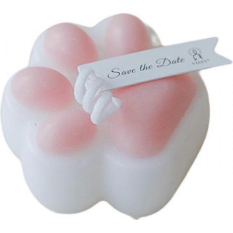 Bougie parfumée en forme de patte de chat (lot de 4), bougie décorative en cire de soja, idéale pour les photos de table, le bain et le yoga (parfum rose-rose). (1/4)