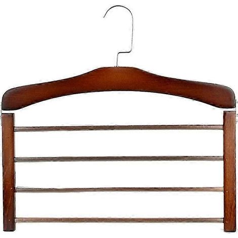 4-stöckiger Hosenaufhänger aus Holz, Kleiderschrank-Aufbewahrungsorganizer, hellbraun-Dark Brown (1/5)