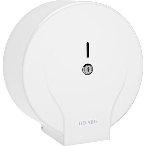 Delabie WC-Papierhalter f. Papierrolle 400m Stahl lackiert weiß