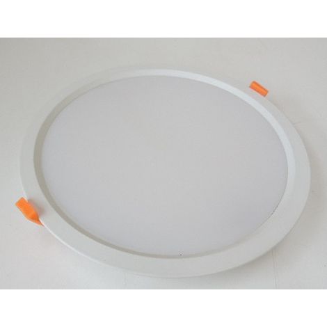 Plafonnier encastré LED 24W Ø 225mm ultra-fin blanc chaud 3000K 2150lm avec driver 230V downlight 120° IP20 SLIMROUND