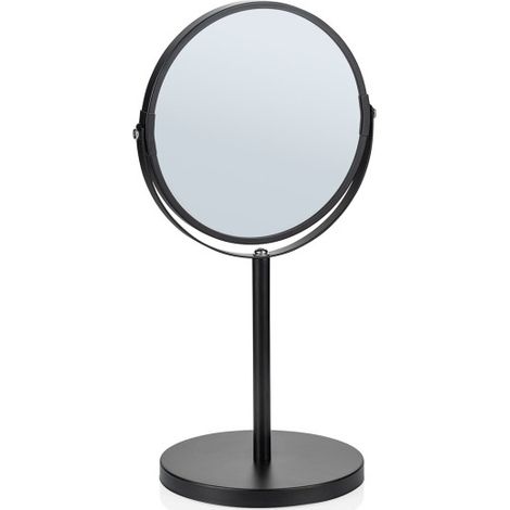 Miroir courtoisie Ø 17 cm H 34,5 cm noir époxy inox - Was Germany (1/2)