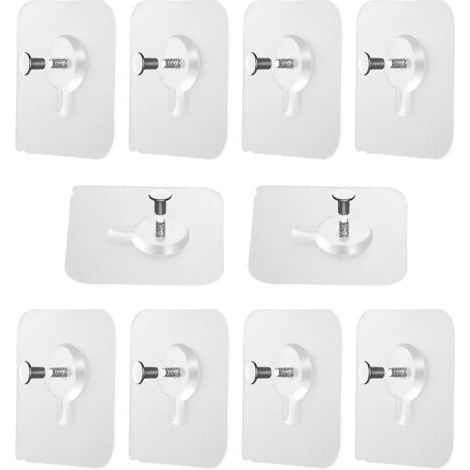 Lot de 10 crochets adhésifs pour tableaux, fixations murales sans perçage-AquaForge (1/5)