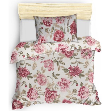 Funda nórdica, funda nórdica, ropa de cama Set Rosa Cream Verde (1/5)
