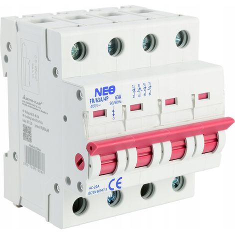 Interrupteur isolant elektro-plast dl 4p 63a 4 pôles IP20 (1/2)
