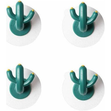 YMYNY Antihaft-Haken, Kaktus-Haken, Wanddekoration im skandinavischen Stil, an der Wand montierte Badezimmerhaken ohne Loch (4er-Set) (1/4)