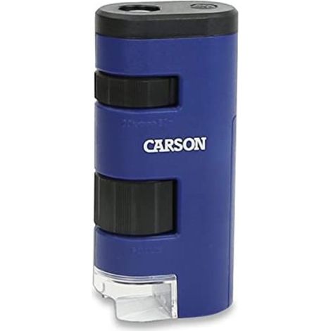 Carson PocketMicro Mini-Taschenmikroskop mit LED-Beleuchtung, 20x-60x Vergrößerungsbereich und Asphärisches Linsensystem (MM-450) Blau (1/5)