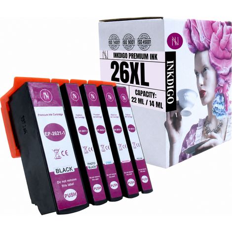 Inkdigo T2621-T2634 Tinte kompatibel mit Epson Expression Premium XP-510 TÜV-zertifiziert (1/5)