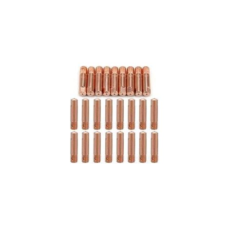 40 pièces MB15 15AK buses de gaz buses de contact porte-buse 0,8/1,0 mm MIG/MAG consommables pour torche de soudage pointes de contact MIG machine de soudage MIG(20pc-0.8mm,20pcs-1.0mm (1/5)