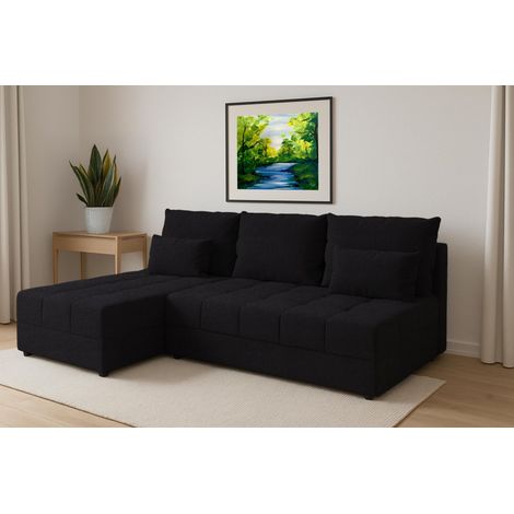 AX LIVING Ecksofa Klein mit Schlaffunktion Dolceo Graphit Steppung 206