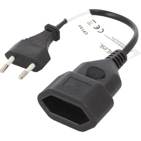 Cable d'extension d'alimentation Max 2.5A 0.2m - Noir