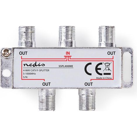 Catv splitter 5 - 1000 mhz perte dinsertion 80 db nombre de sorties 4 75 ohm alliage de zinc 3 (1/4)