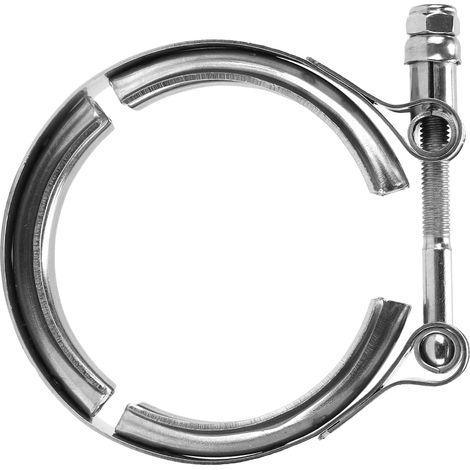 Collier D'échappement en V, Universel 3 Pouces en Acier Inoxydable pour Voiture Collier en V pour Turbocompresseur Accessoires de Tuyau de Descente D'échappement (1/5)