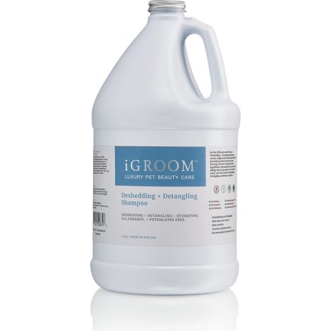 iGroom Deshedding & Detangling Dog Shampoo, Luxury Pet Beauty Care, sciogliere i grovigli + sottopelo indesiderato, aggiunge lucentezza + volume, prodotto negli Stati Uniti, 3,8 L (1/3)