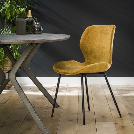 Lot de 4 chaises vintages en velours Selma (1/2)
