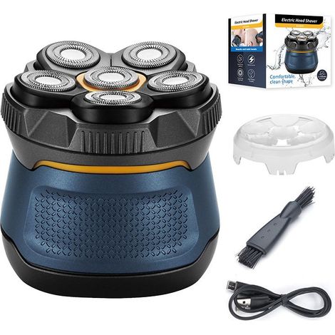 Afeitadora para cabeza calva masculina, recortadora de pelo inalámbrica recargable para hombres, afeitadora eléctrica con cabezal flexible 6D (1/5)
