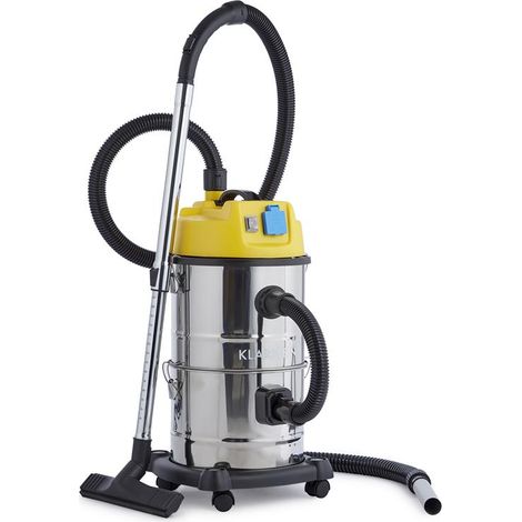 Reinraum 3-in-1 Nass-/Trockensauger Aschesauger 1800W 30l Edelstahl