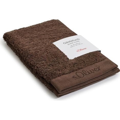 Serviette d'invité 30 x 50 cm - 100 % coton, 600 g/m², douce et absorbante - Marron (1/5)