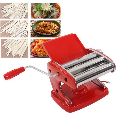 Machine à nouilles à ventouse domestique, petite presse à nouilles multifonctionnelle, rouleau à nouilles manuel, machine à nouilles, pour raviolis et wontons, ventouse rouge chinoise à 2 lames (1/5)