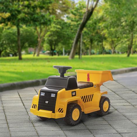 Camión volquete eléctrico para niños, plataforma de carga basculante, máx. 3 km/h, faros, claxon, amarillo, 74,5 x 36 x 43,5 cm (1/5)
