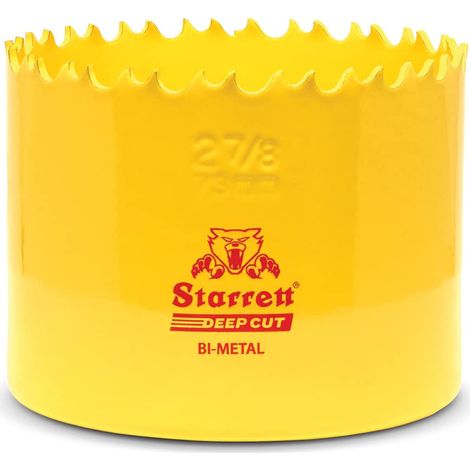 Starrett Sega a tazza per taglio profondo, DCH0278, bimetallica resistente, con denti extra in cobalto HSS, per metalli, legno, ghisa, fibra di vetro, materie plastiche, 73 mm (1/5)