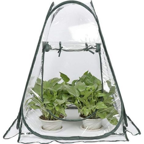 Mini Serre Pop Up - Petite Tente D'hivernage Pour Plantes - Pot De Fleurs - Mini Serre - Protection Hivernale Pour Plantes (70 X 70 X 80 Cm) (1/5)