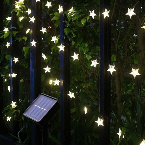 Solar String Lights, 29Ft 50 LED Solar Star String Lights Warm White Solar Powered Fairy Lights Outdoor 8 Modes Waterproof Festival Lighting for Garden Patio Yard Home Wedding Party Decoration (1/5)