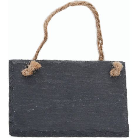 Tableau noir en ardoise à suspendre avec corde en jute, tableau mémo, tableau noir, décoration murale (ardoise de 1,9 cm d'épaisseur)