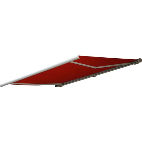 Toile de rechange pour store T123, cassette complète Toile de rechange protection solaire 4,5x3m, Polyester bordeaux-rouge