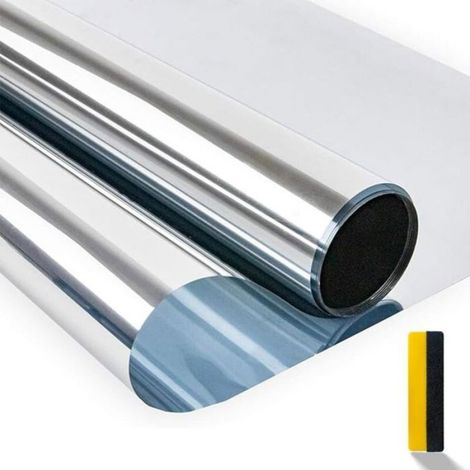 Film Fenetre Anti Regard - Film Miroir Sans Tain - Protection Vie Privee Chaleur UV - Pour Fenetre Maison Bureau - 150 cm x 75 cm (1/3)